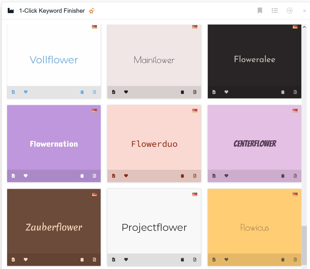 Namensgenerator für Suffixe und Präfixe Namensgenerator für Suffixe und Präfixe